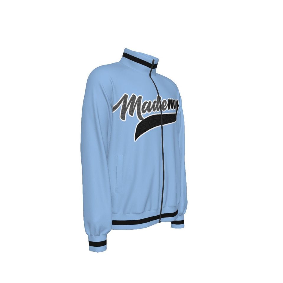 Baby blue Men's Raglan-Sleeve Stand Collar Jacket