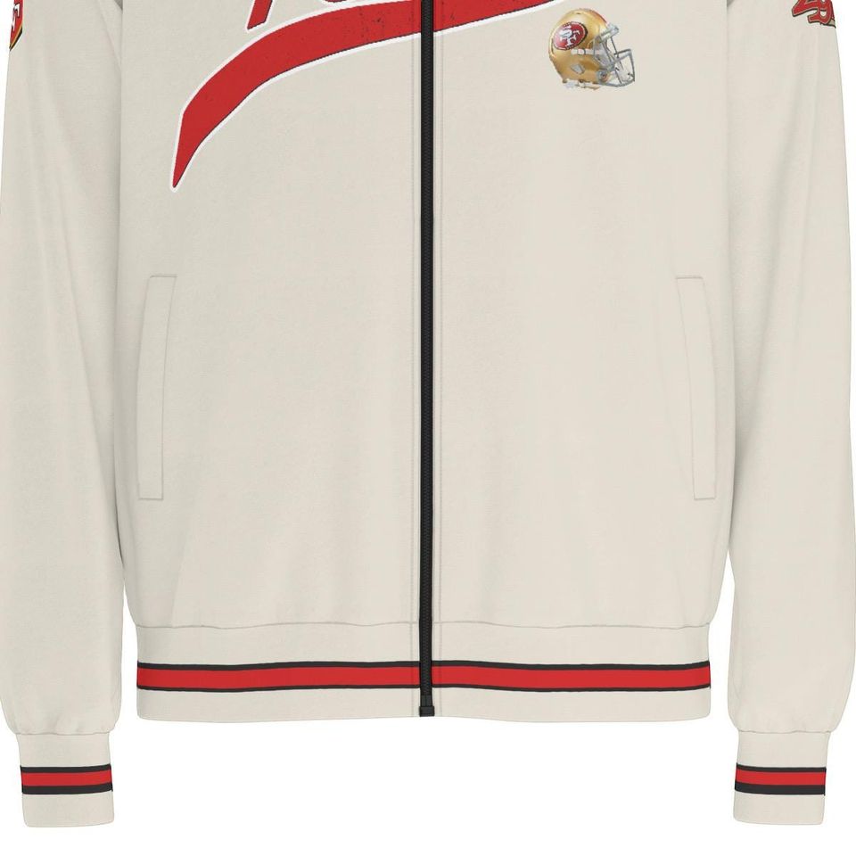 SF 49ERS TAN  Raglan-Sleeve Stand Collar Jacket