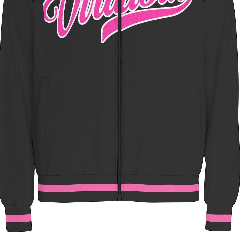 Virtous Black  Raglan-Sleeve Stand Collar Jacket