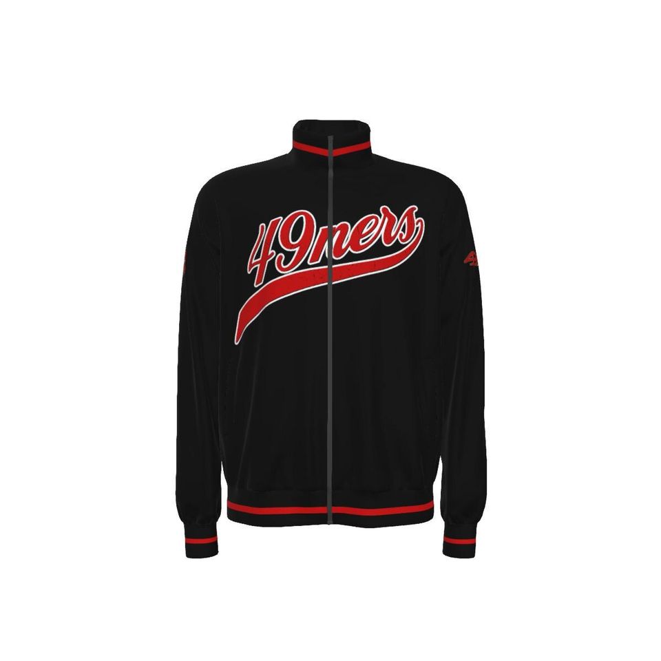 49ners Raglan-Sleeve Stand Collar Jacket