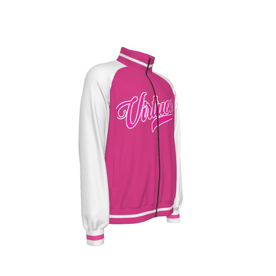 All-Over Print Men's Raglan-Sleeve Stand Collar Jacket