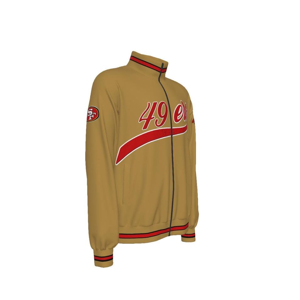 49ers gold rush  Raglan-Sleeve Stand Collar Jacket
