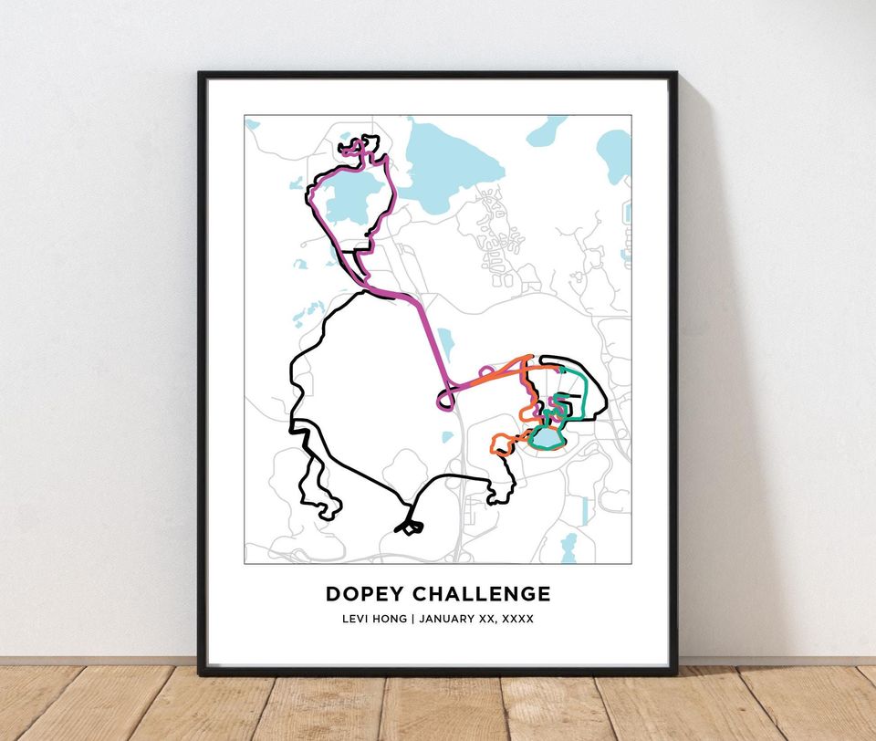 Dopey Course Map  | Disney 26.2 Marathoner | Running Map