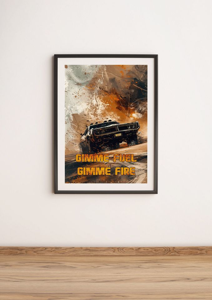 Mad Max Car Illustration - Textural Digital Poster