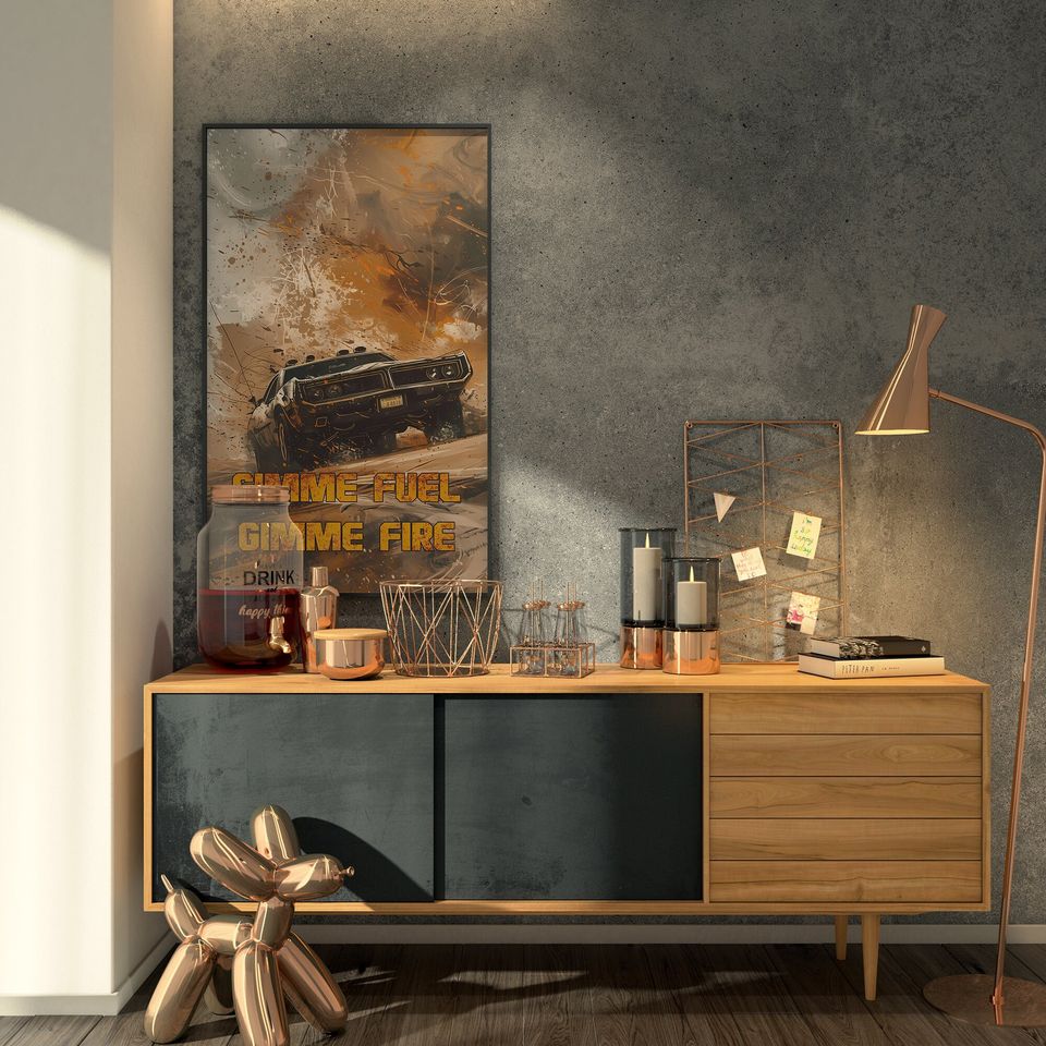 Mad Max Car Illustration - Textural Digital Poster