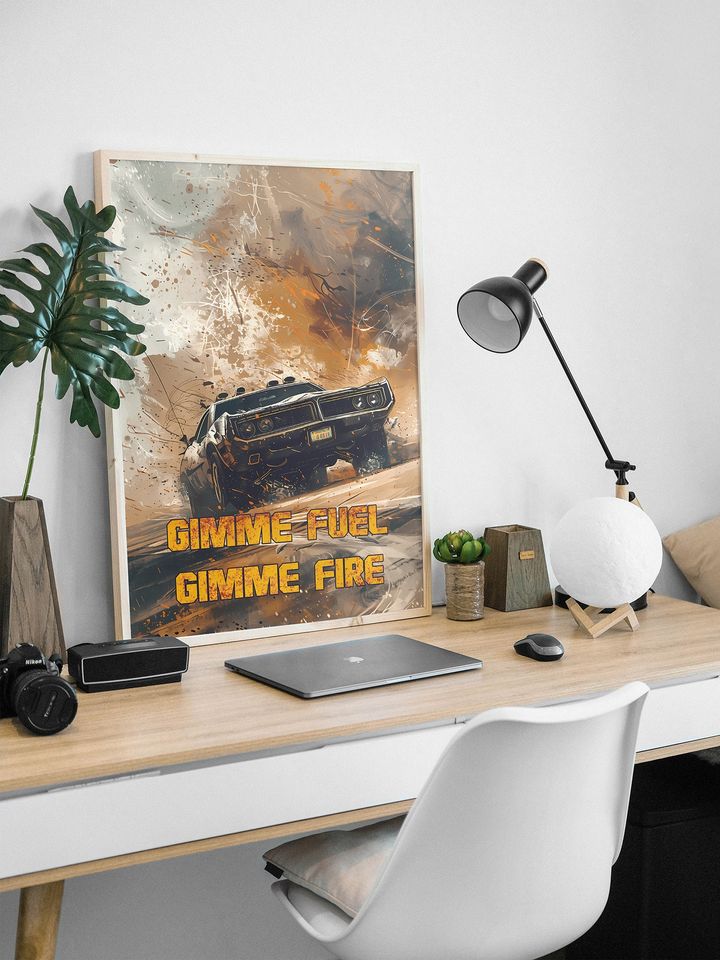 Mad Max Car Illustration - Textural Digital Poster