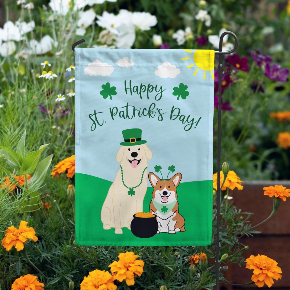 Pet St. Patrick's Day Garden Flag - Dog & Cat Breeds