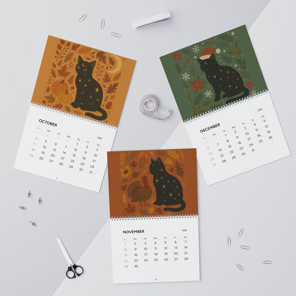 Cat Calendar 2026 Wall Calendar for Cat Lovers and Gift Items