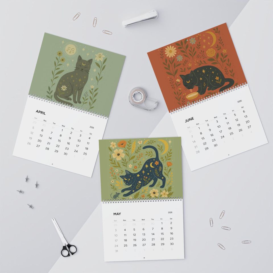 Cat Calendar 2026 Wall Calendar for Cat Lovers and Gift Items
