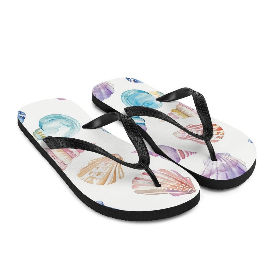 Seashells Flip-Flops - Summer Sandals, Beach Shoes