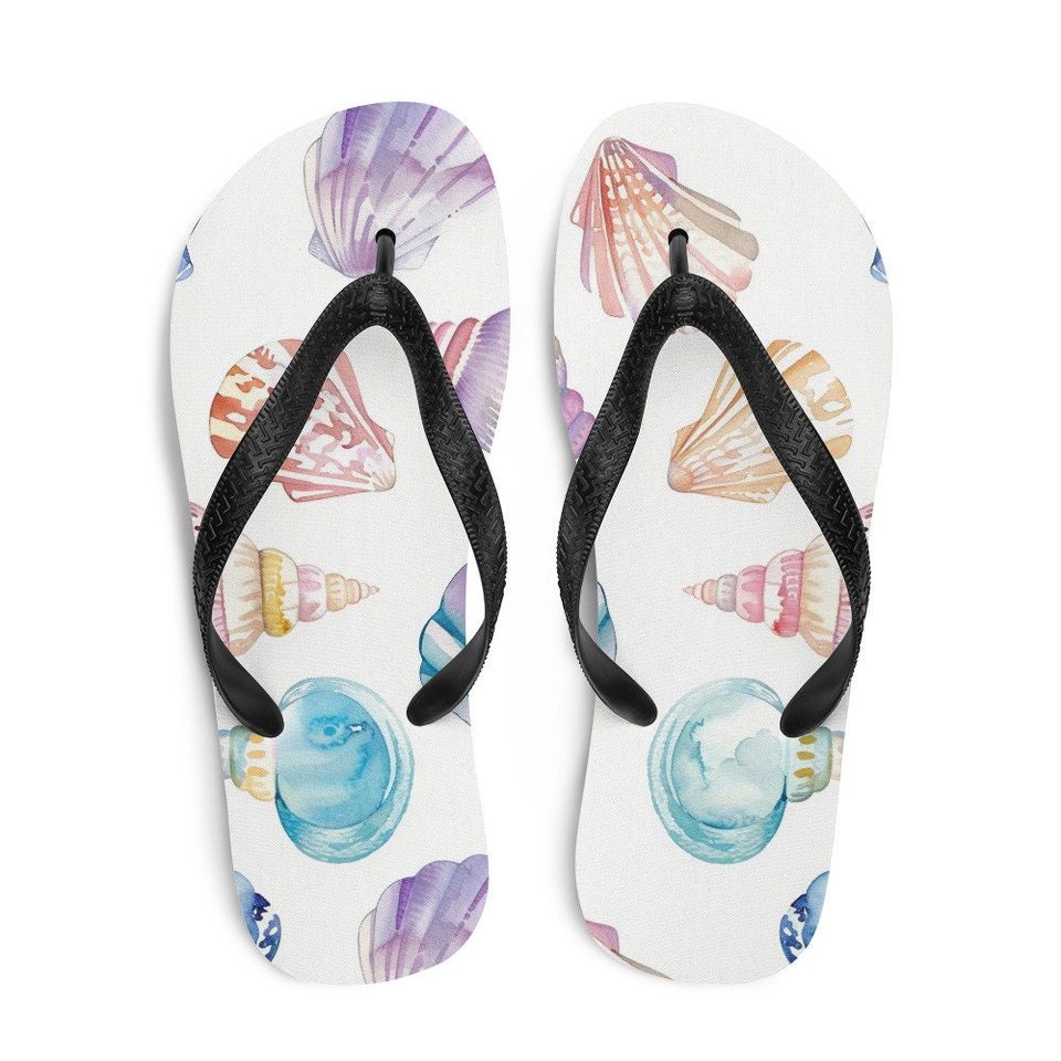 Seashells Flip-Flops - Summer Sandals, Beach Shoes