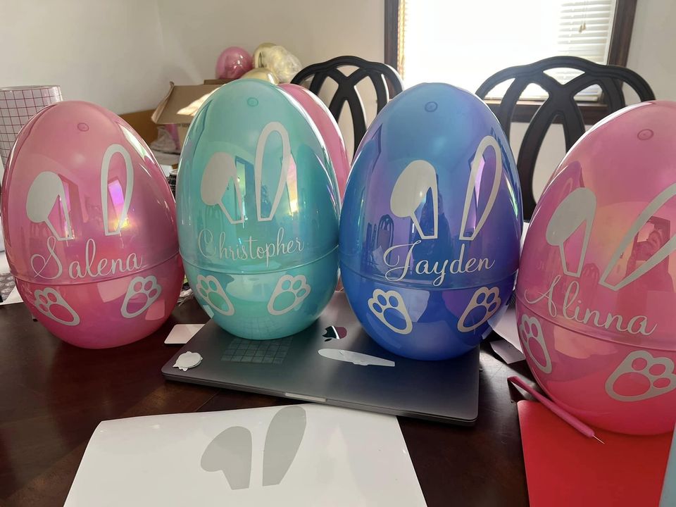Fillable Plastic Easter Egg Basket for Decor