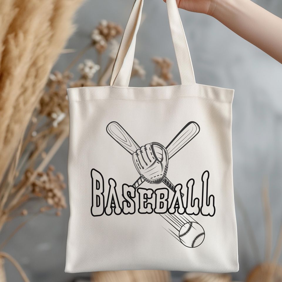 Personalized Baseball Canvas Tote Bag: Gifts for Baseball Player