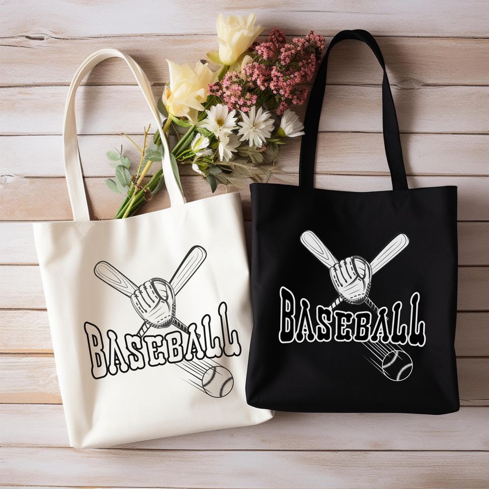 Personalized Baseball Canvas Tote Bag: Gifts for Baseball Player