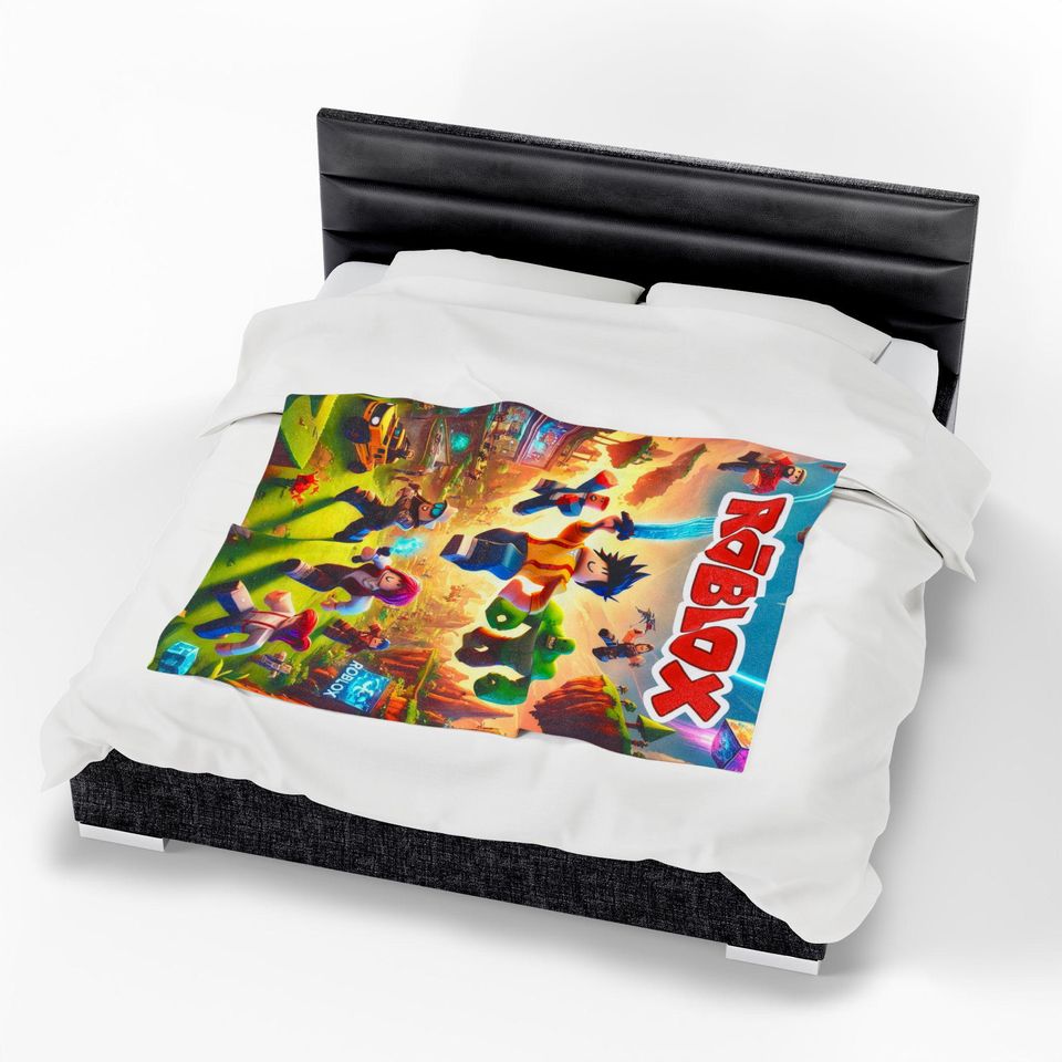 Roblox Blanket for Kids – Fleece Gaming Room Decor