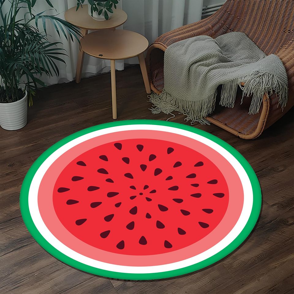 Watermelon Area Rug: Fruit-Themed Nursery Decor (Custom Sizes)