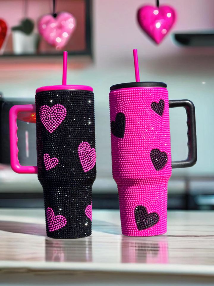 Rhinestone heart 40oz Tumbler