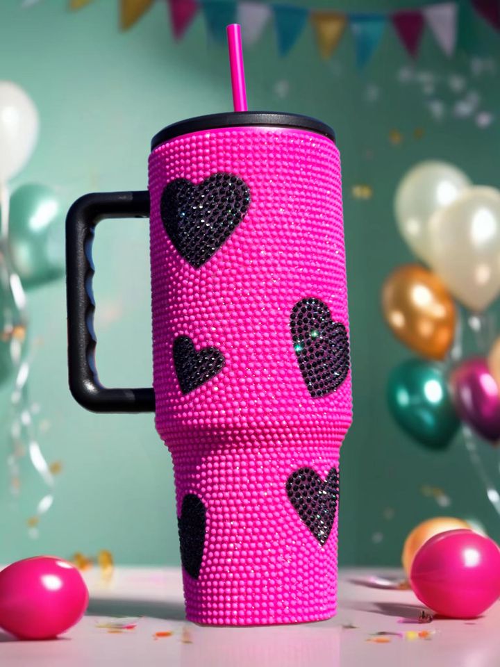 Rhinestone heart 40oz Tumbler