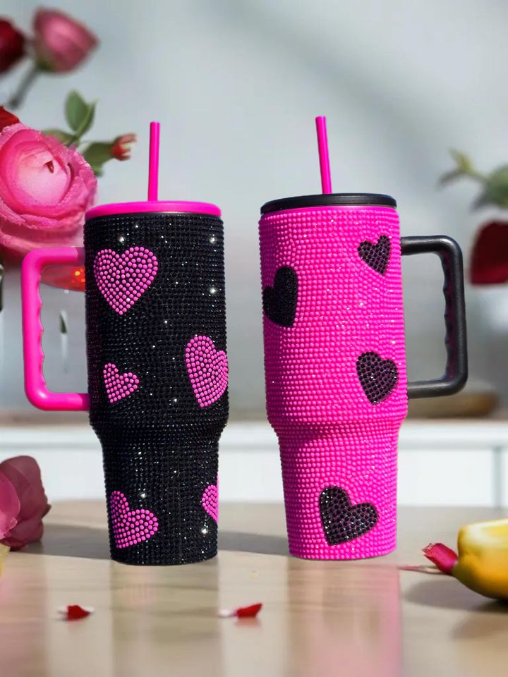 Rhinestone heart 40oz Tumbler