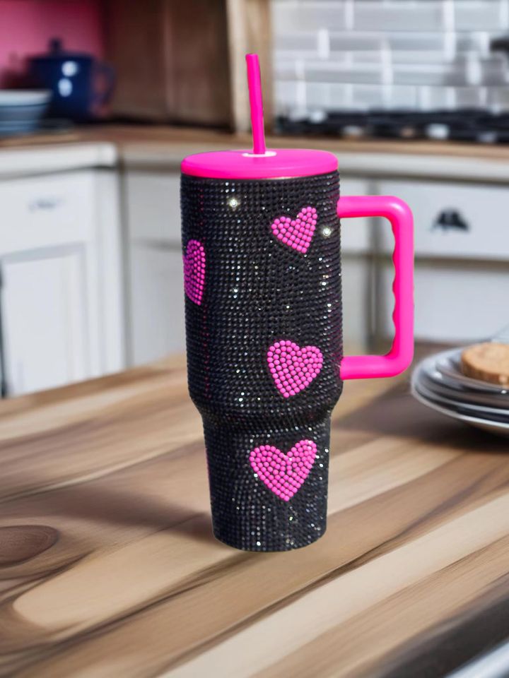 Rhinestone heart 40oz Tumbler