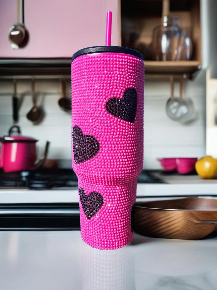 Rhinestone heart 40oz Tumbler