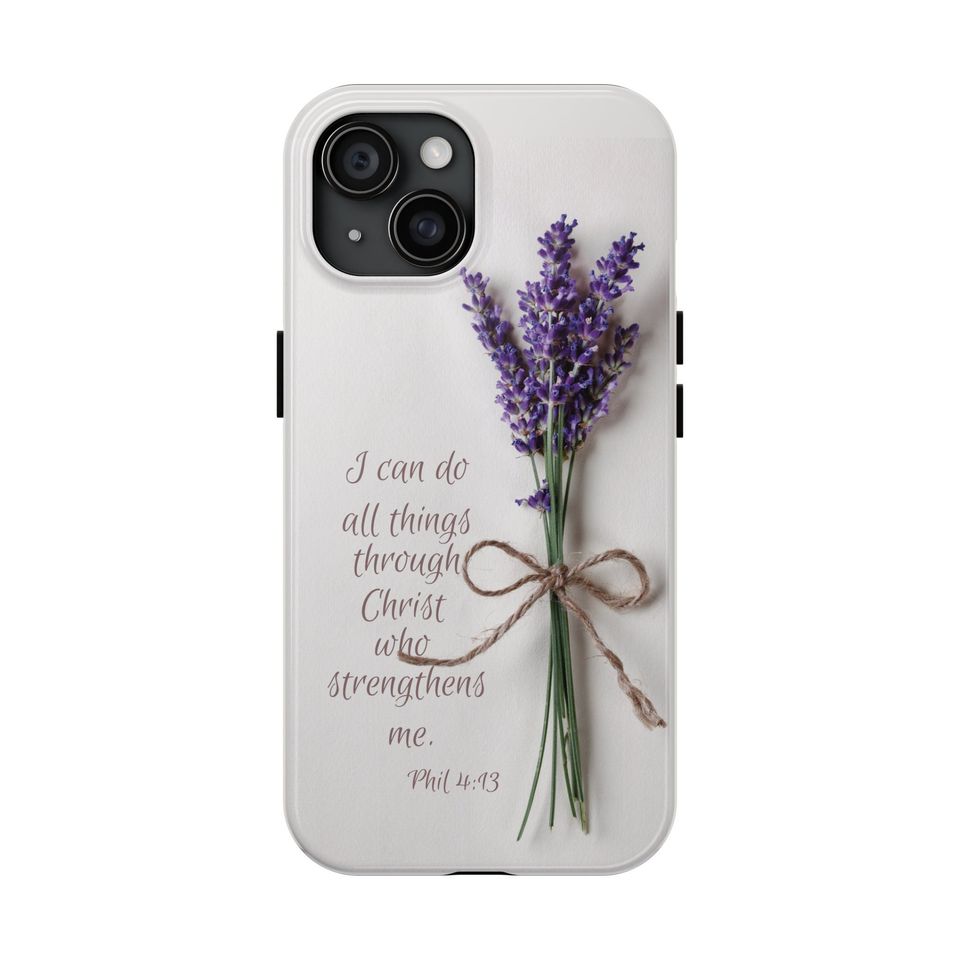 Phil 4:13 Flowers Christian Bible scripture verse iPhone  Tough cell Phone Case