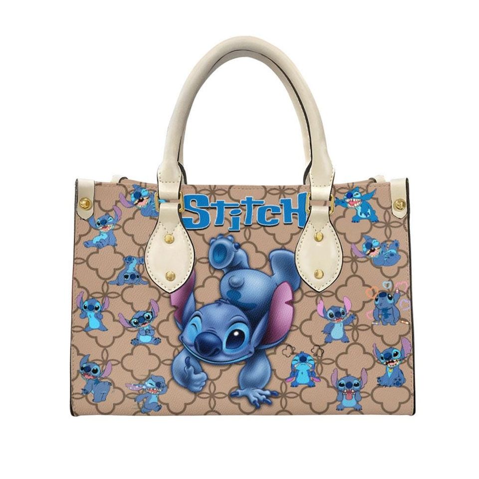 Personalized Lilo and Stitch Leather Handbag, Stitch Lover's Handbag, Custom Leather Bag, Personalized Handbag