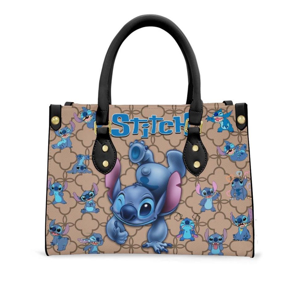 Personalized Lilo and Stitch Leather Handbag, Stitch Lover's Handbag, Custom Leather Bag, Personalized Handbag