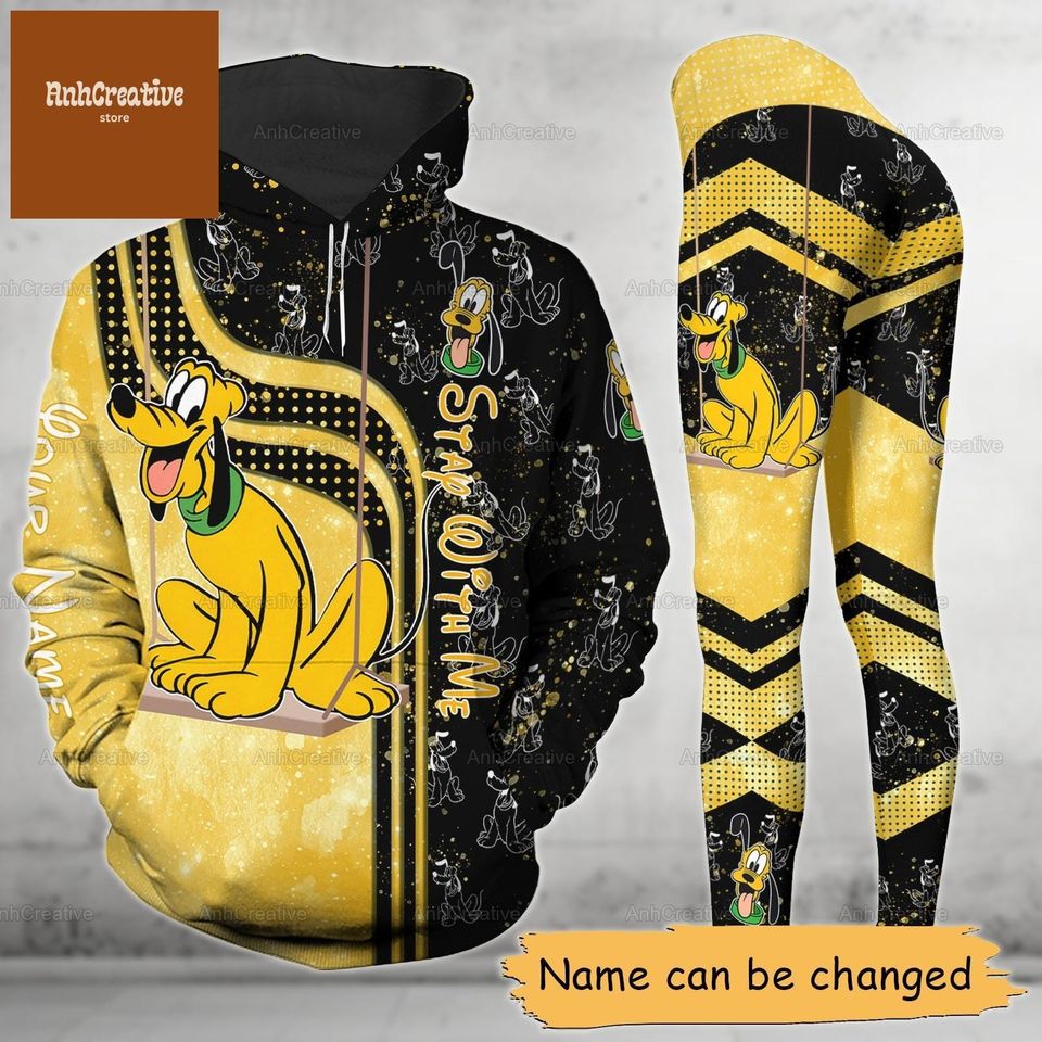 Disney Pluto Hoodie And Leggings, Custom Pluto Dog Hoodie, Leggings
