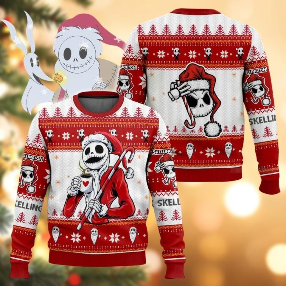 Jack Skellington Christmas Ugly Sweater, Disney Characters Sweater