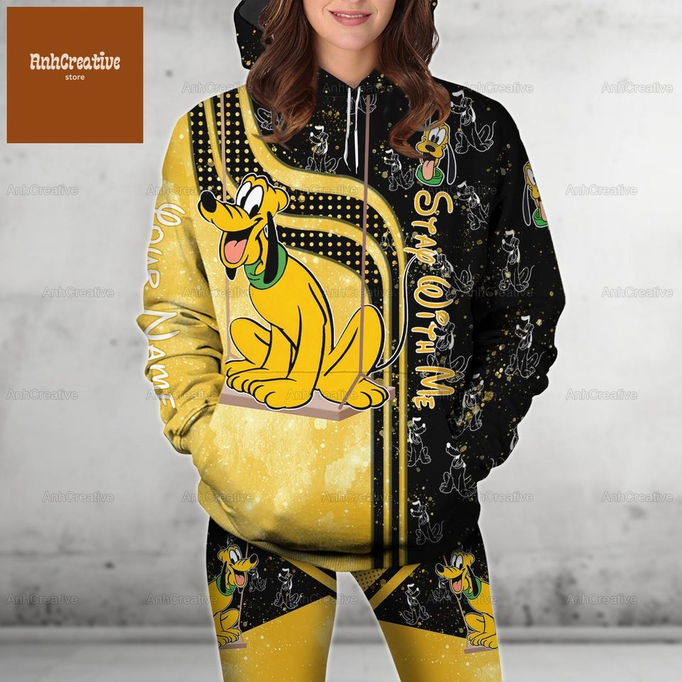 Disney Pluto Hoodie And Leggings, Custom Pluto Dog Hoodie, Leggings