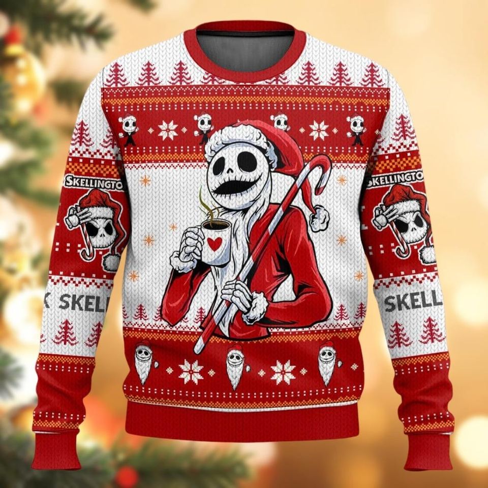 Jack Skellington Christmas Ugly Sweater, Disney Characters Sweater