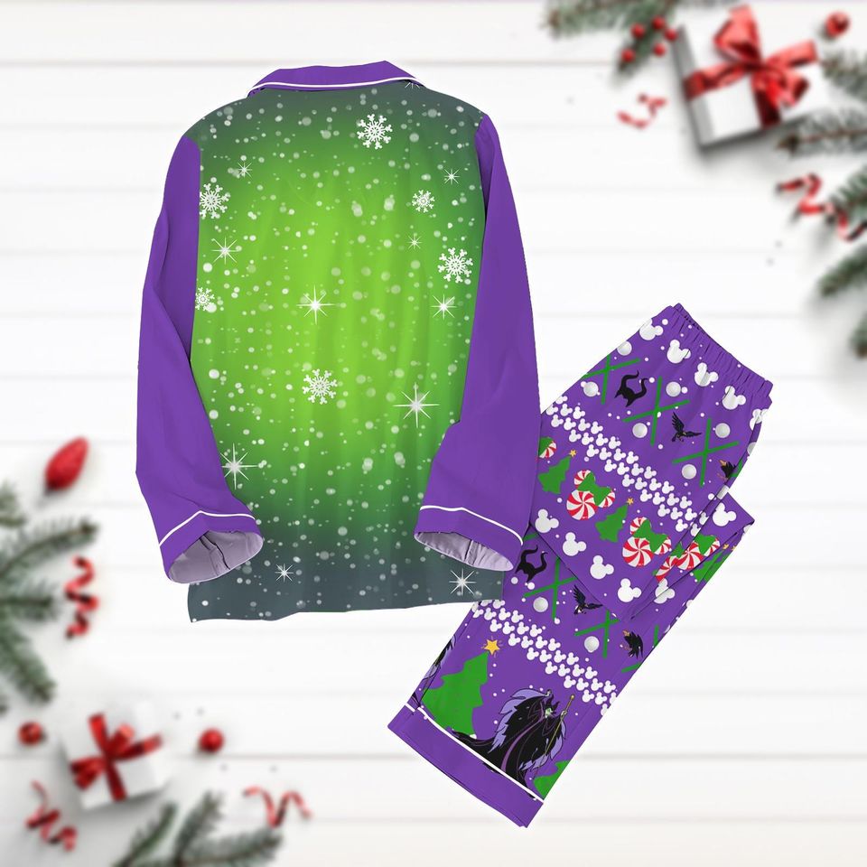 Christmas Maleficent Pajamas Set, Disney Villains Christmas