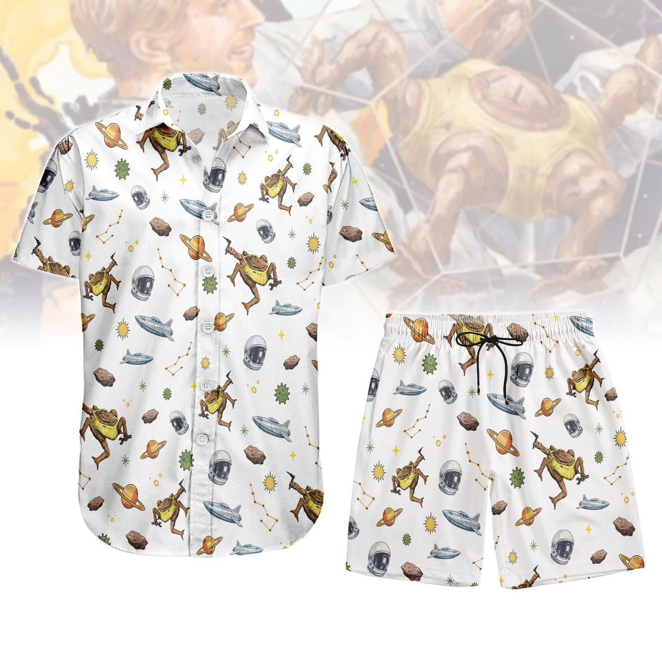 Space Sci Fi Hawaii Shirt, Project Hail Mary Rocky Button Shirt, Retro Bookish Summer Men Shirt, Andy Weir Gift, Booklist Lover Shirt