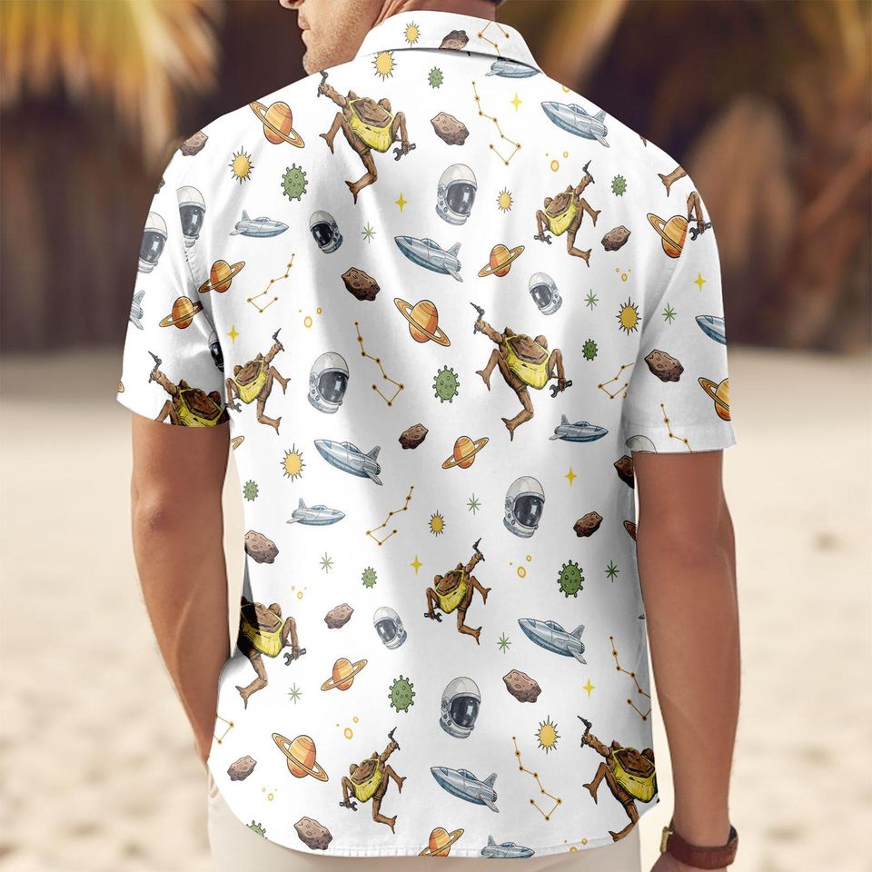 Space Sci Fi Hawaii Shirt, Project Hail Mary Rocky Button Shirt, Retro Bookish Summer Men Shirt, Andy Weir Gift, Booklist Lover Shirt