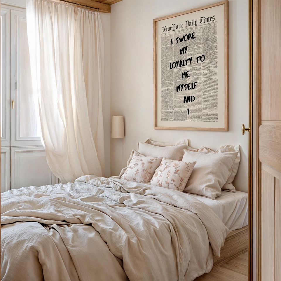 Taylorr Swifts Lyrics Newspaper Print: Preppy Dorm Wall Art