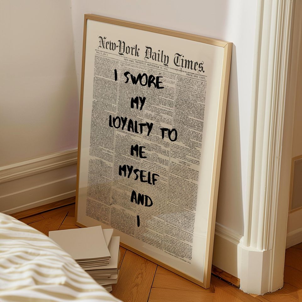 Taylorr Swifts Lyrics Newspaper Print: Preppy Dorm Wall Art