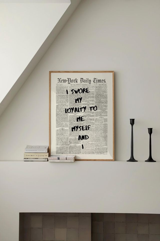 Taylorr Swifts Lyrics Newspaper Print: Preppy Dorm Wall Art