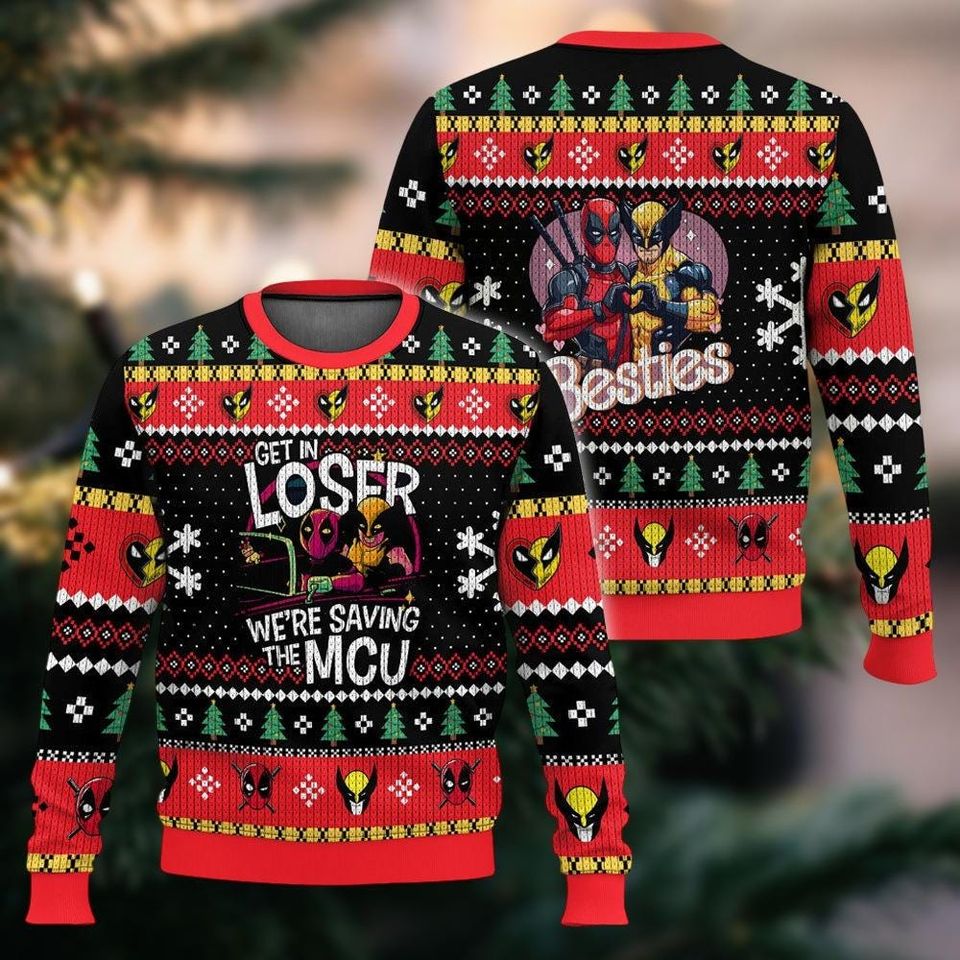 Deadpool Wolverine Ugly Sweater, Marvel Holiday Pullover