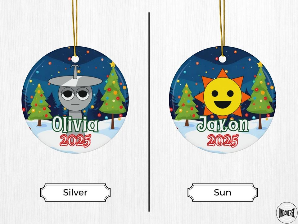 Personalized Sprunki Christmas Ornament: Custom Holiday Tree Decoration, Kids Gift 2025, Two-Sided Quirky Keepsake
