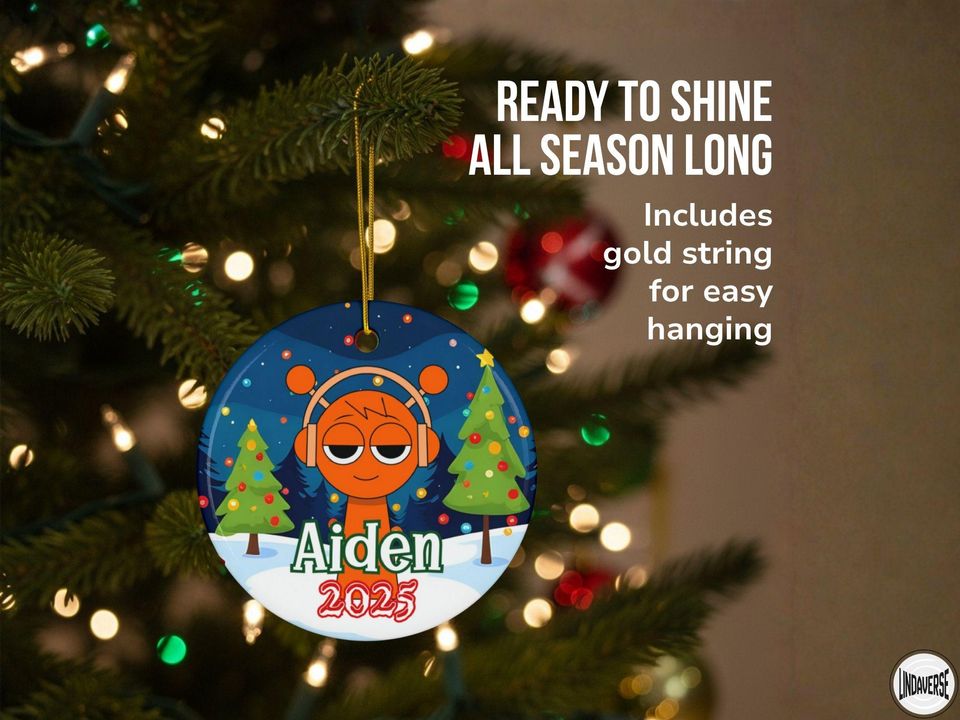Personalized Sprunki Christmas Ornament: Custom Holiday Tree Decoration, Kids Gift 2025, Two-Sided Quirky Keepsake