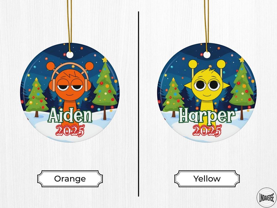 Personalized Sprunki Christmas Ornament: Custom Holiday Tree Decoration, Kids Gift 2025, Two-Sided Quirky Keepsake