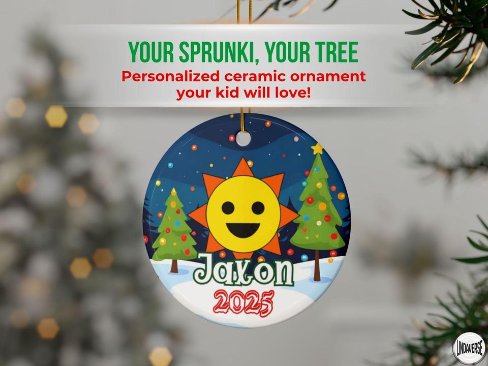 Personalized Sprunki Christmas Ornament: Custom Holiday Tree Decoration, Kids Gift 2025, Two-Sided Quirky Keepsake