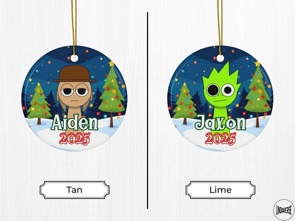 Personalized Sprunki Christmas Ornament: Custom Holiday Tree Decoration, Kids Gift 2025, Two-Sided Quirky Keepsake