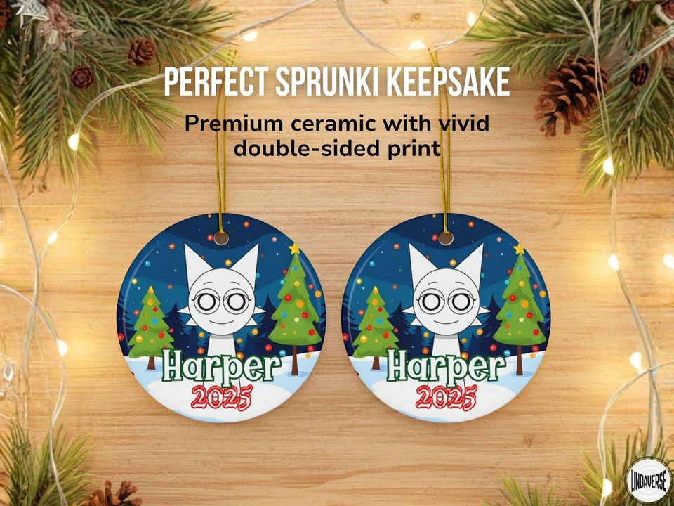 Personalized Sprunki Christmas Ornament: Custom Holiday Tree Decoration, Kids Gift 2025, Two-Sided Quirky Keepsake