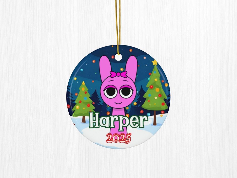Personalized Sprunki Christmas Ornament: Custom Holiday Tree Decoration, Kids Gift 2025, Two-Sided Quirky Keepsake