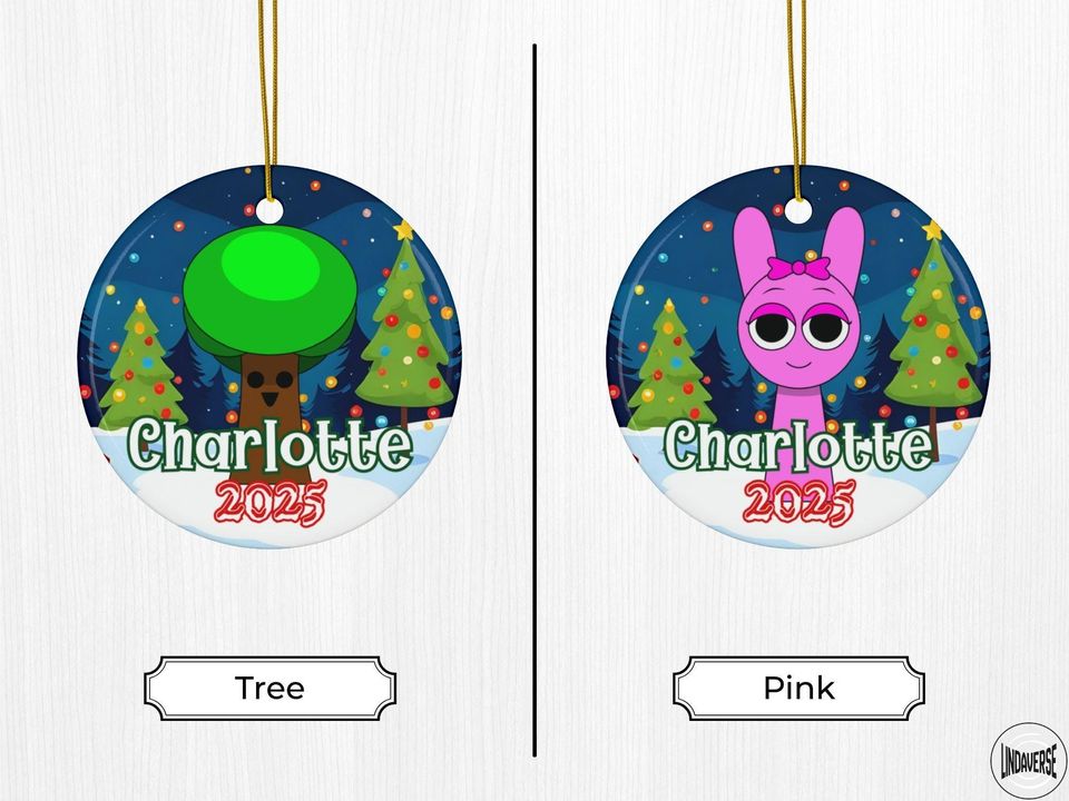 Personalized Sprunki Christmas Ornament: Custom Holiday Tree Decoration, Kids Gift 2025, Two-Sided Quirky Keepsake