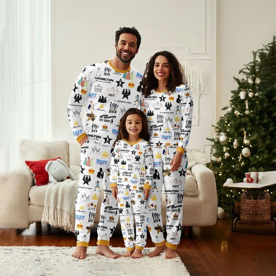 Hamilton Musical Pajama Set, Hamilton Broadway Loungewear Set, Alexander Hamilton Sleepwear, Broadway Matching Pajamas