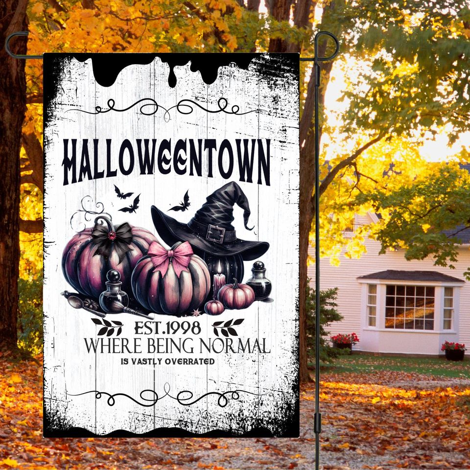 Garden Flag, Halloween Town, Pumpkins, Witches Brew Halloween Drink
