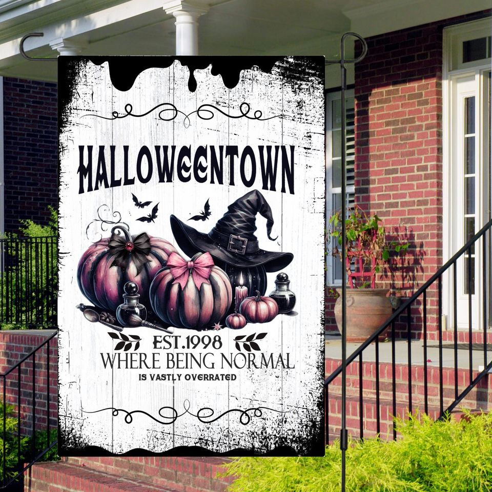 Garden Flag, Halloween Town, Pumpkins, Witches Brew Halloween Drink